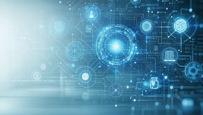 Elegant illustration of interconnected AI systems and data flows Elegant illustration of interconnected AI systems and data flows